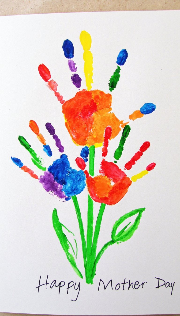 1. The Classic Handprint Flower Bouquet