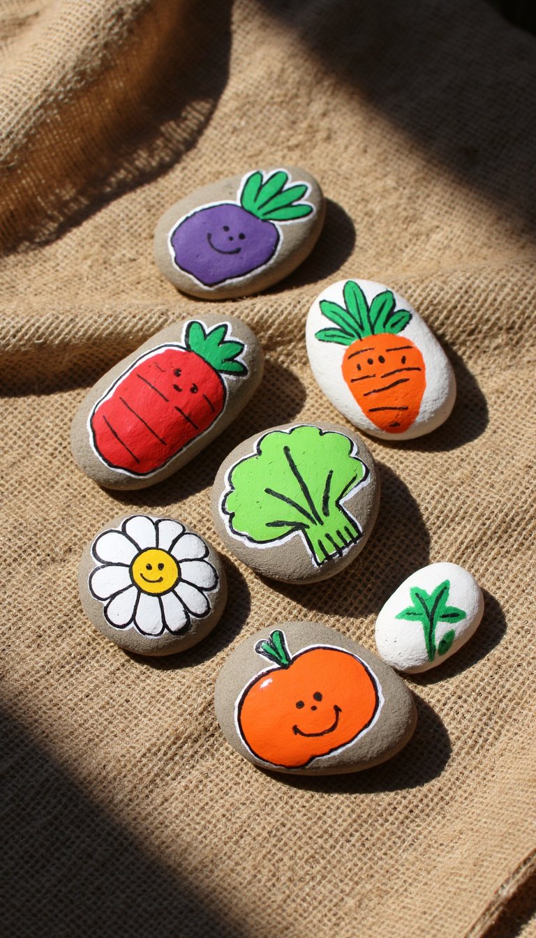 5. Painted Rock Garden Markers
