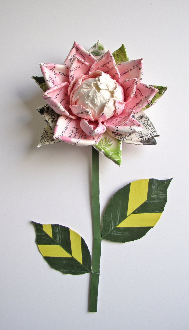 17. Recycled Magazine Collage Lotus