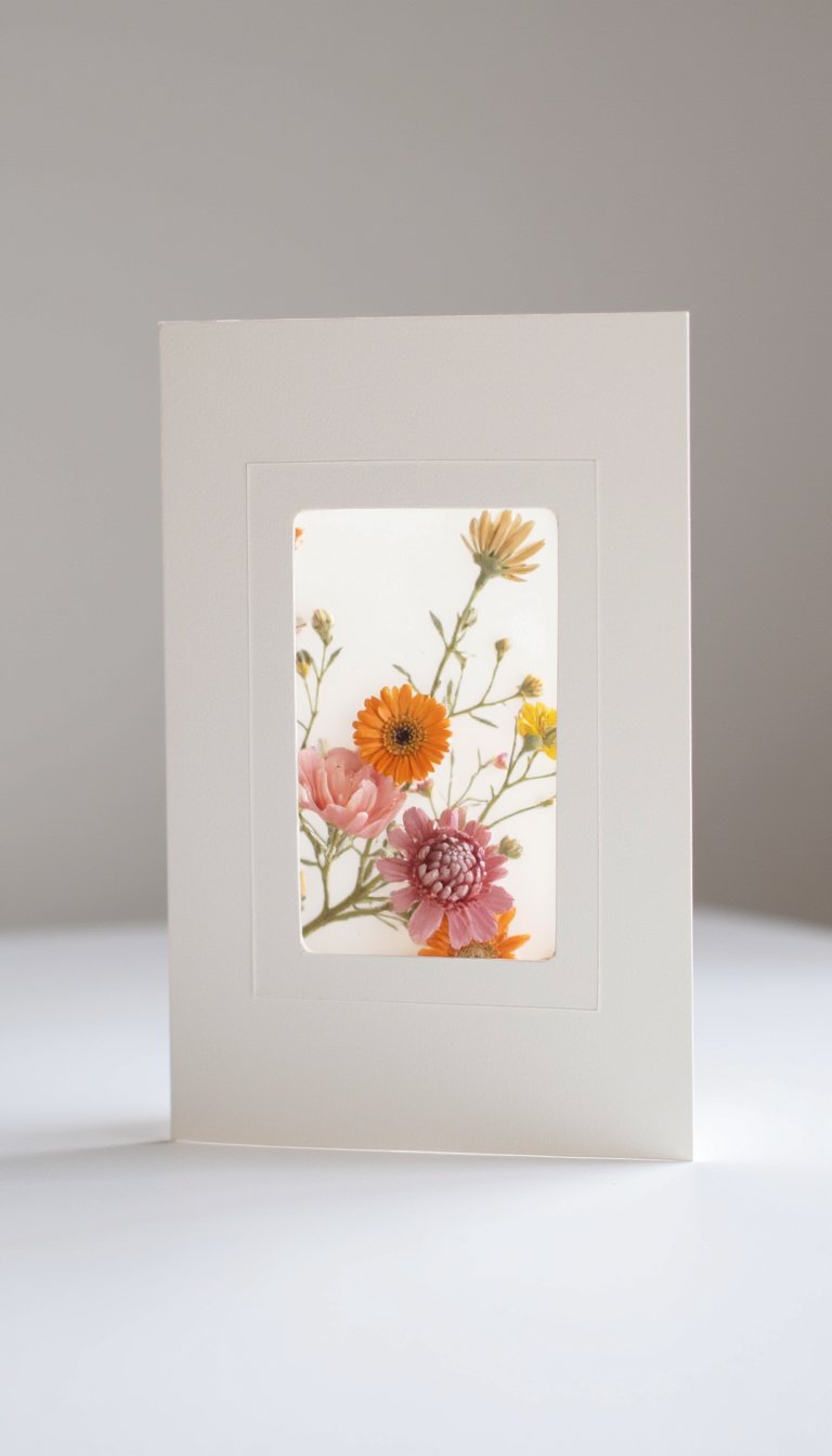 3. Pressed Flower & Vellum Window Card