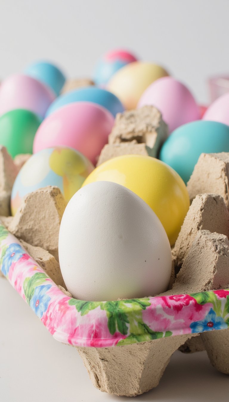 14. A Decoupaged Egg Carton Centerpiece