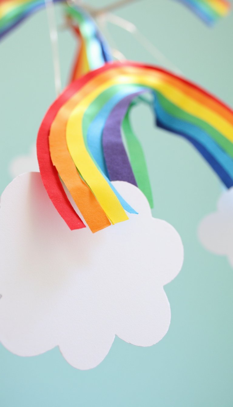 17. Paper Rainbow Mobiles
