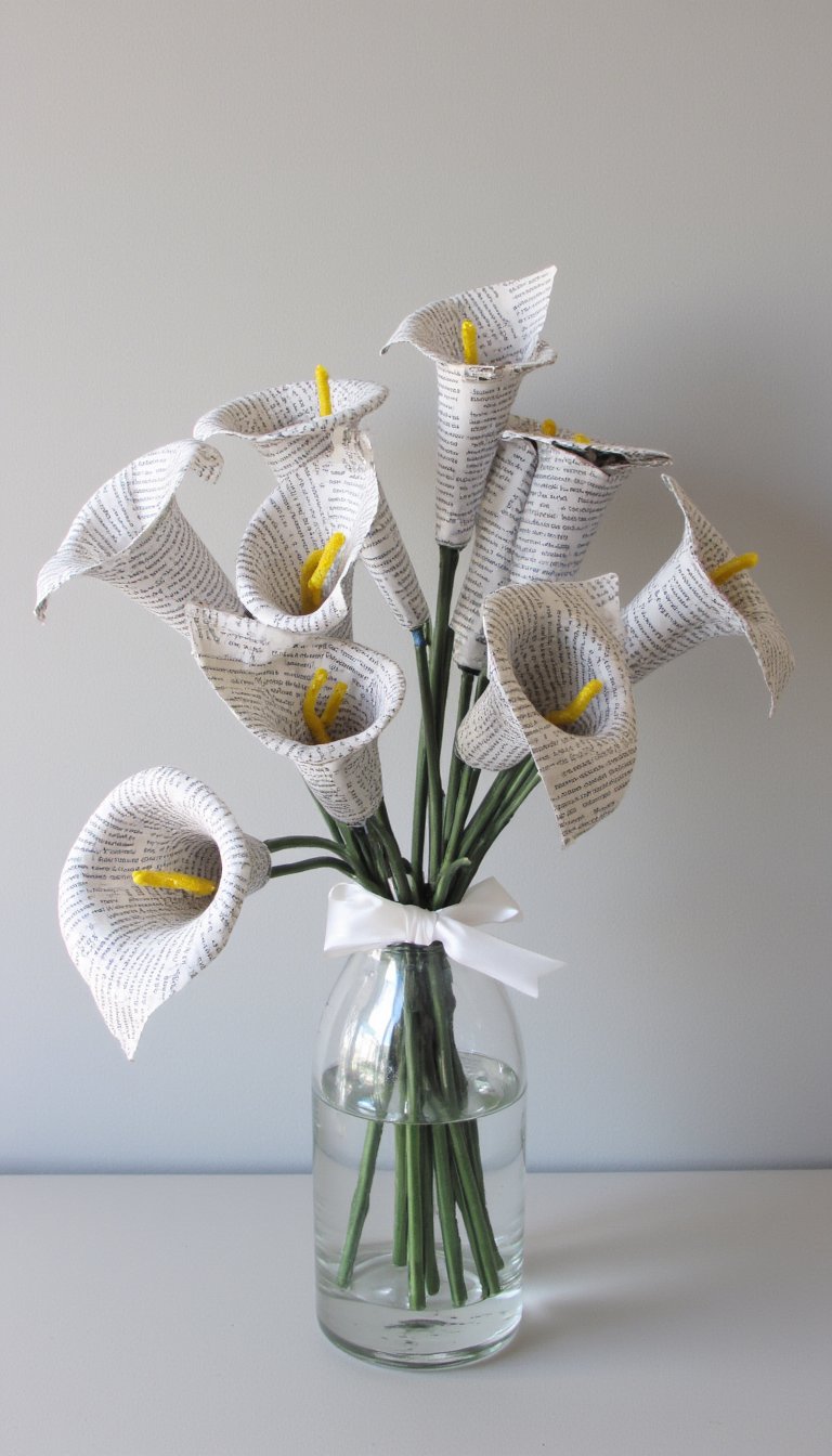 13. Newspaper Calla Lilies