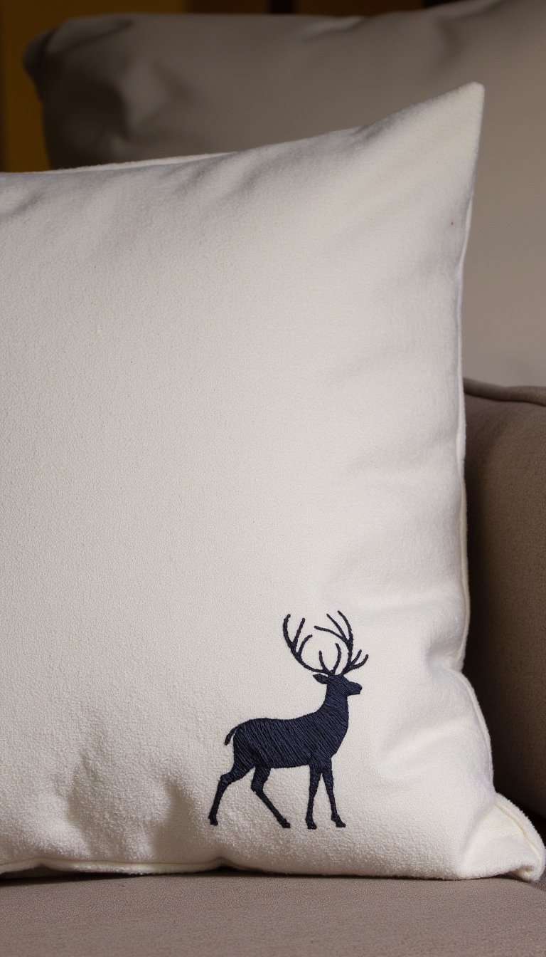 11. Embroidered Flannel Pillow Case
