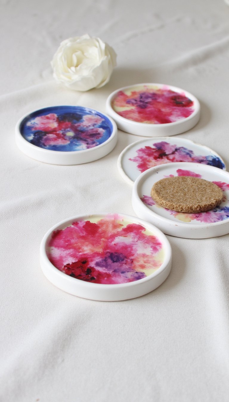 16. Bleeding Tissue Paper Coaster Set