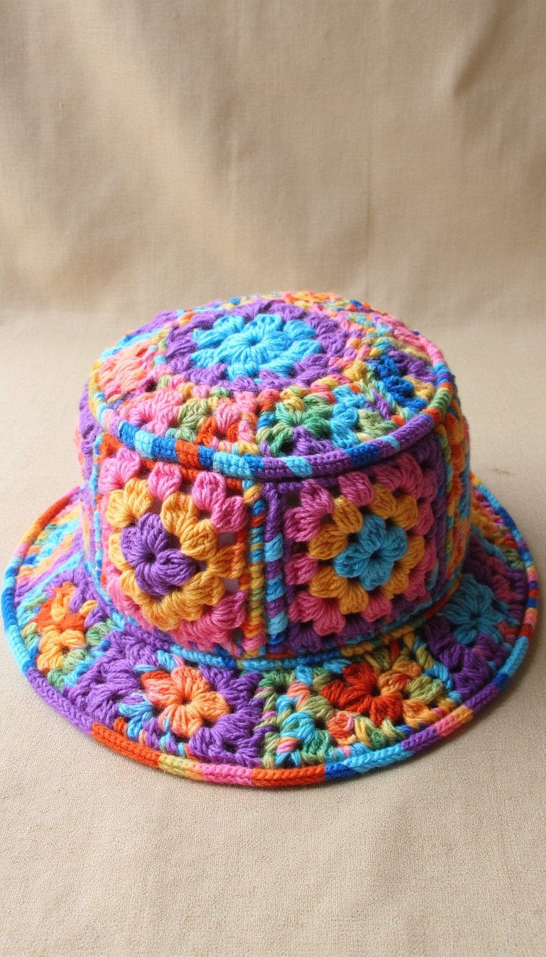 14. The Granny Square Bucket Hat
