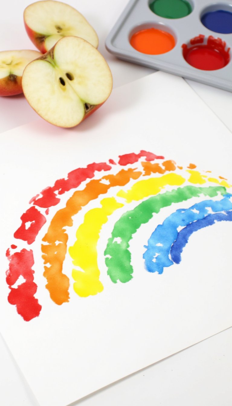 17. Rainbow Fruit Stamping
