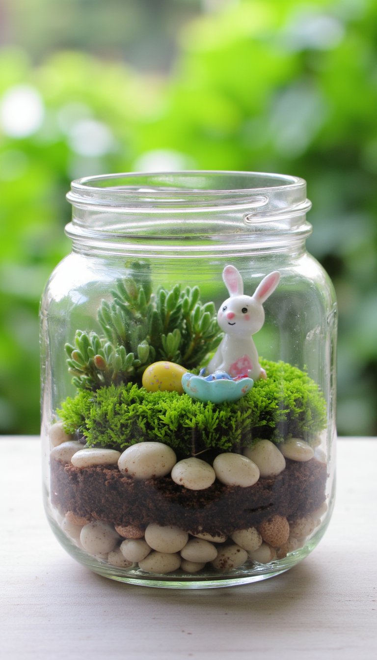 20. A Springtime Terrarium in a Jar