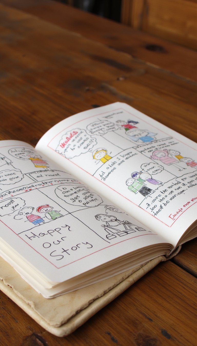 18. Comic Strip Style "Our Story"