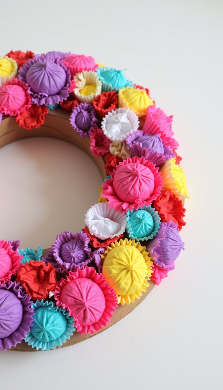 9. Cupcake Liner Wreath