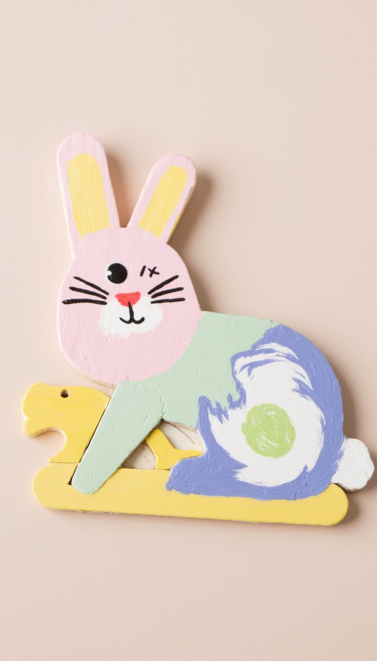 12. Popsicle Stick Bunny Puzzle