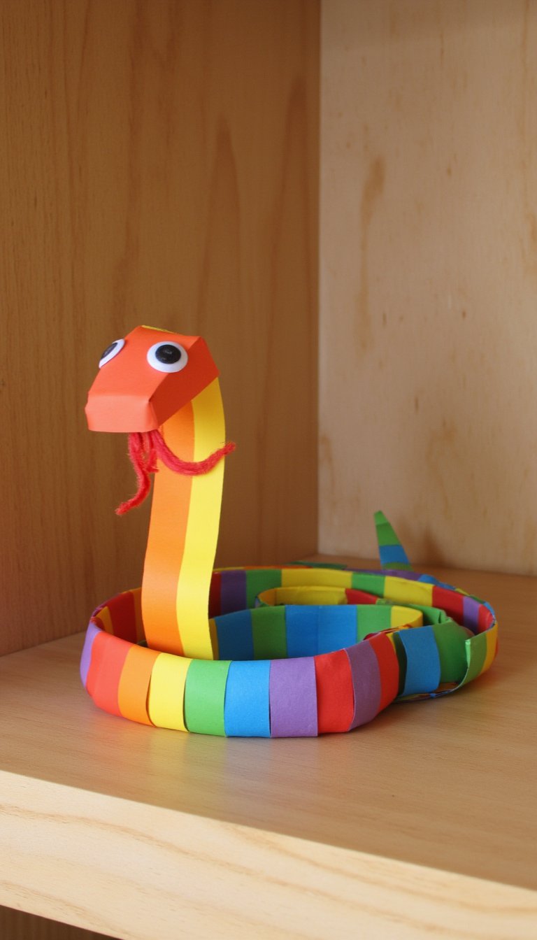 10. Rainbow Paper Chain Snake