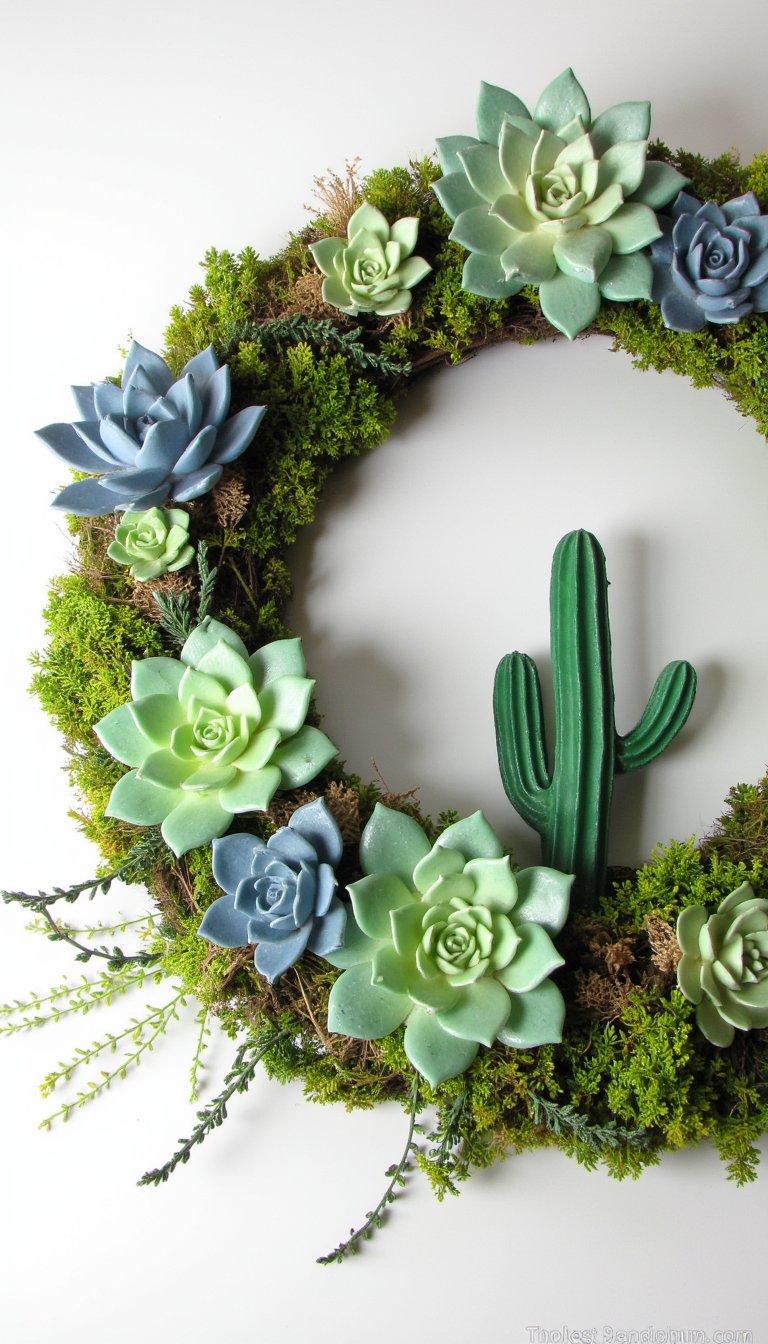 17. A Succulent & Cactus Spring Wreath