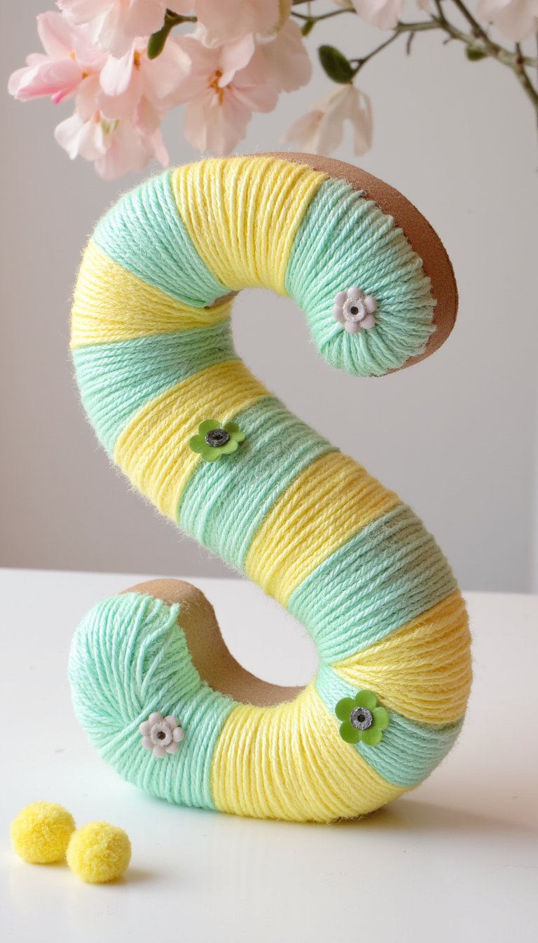 22. Yarn-Wrapped Monogram Letters