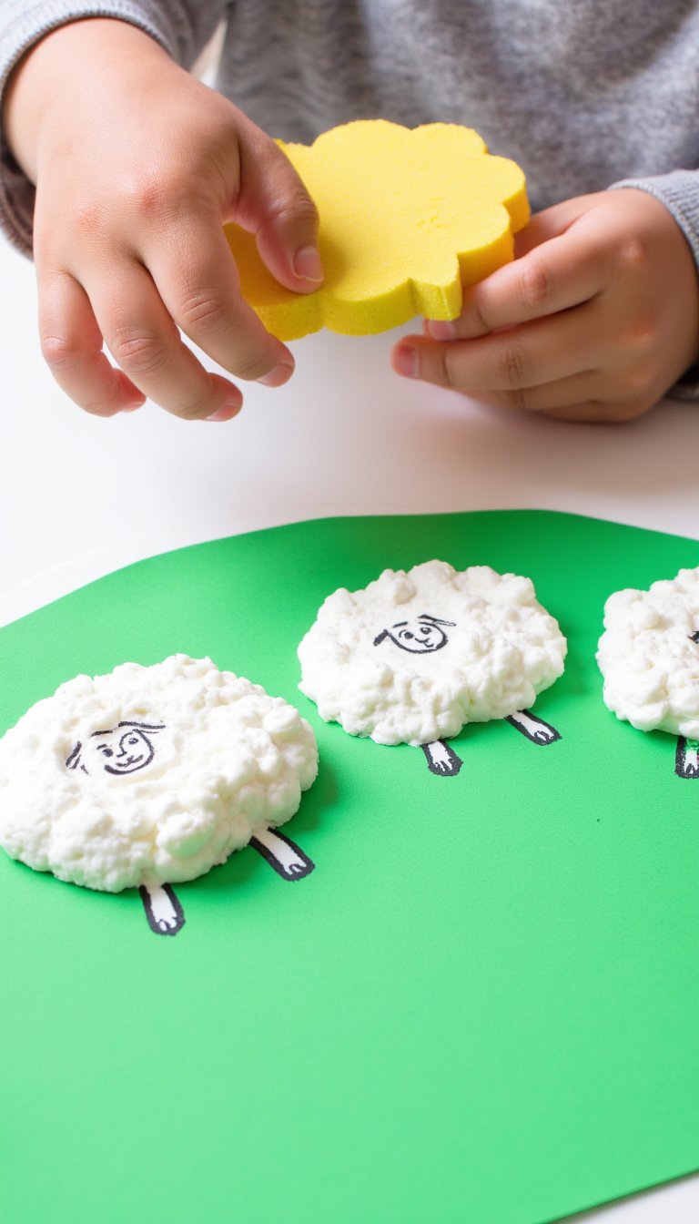 12. Sponge-Painted Sheep