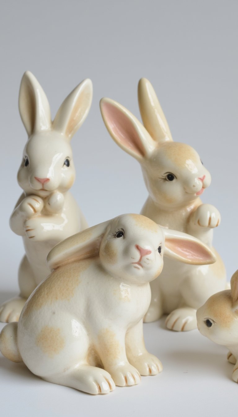 1. Celluloid Bunny Figurines