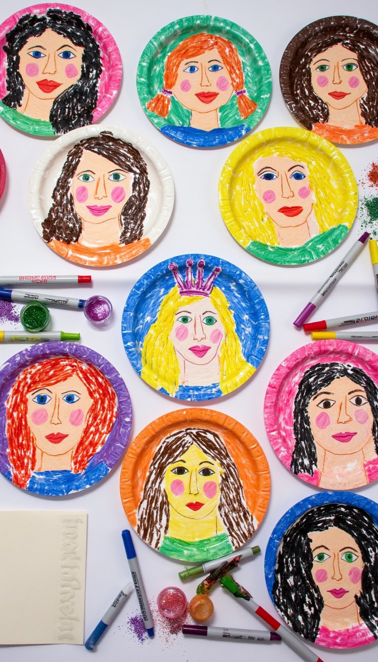 16. Paper Plate Portrait Gallery