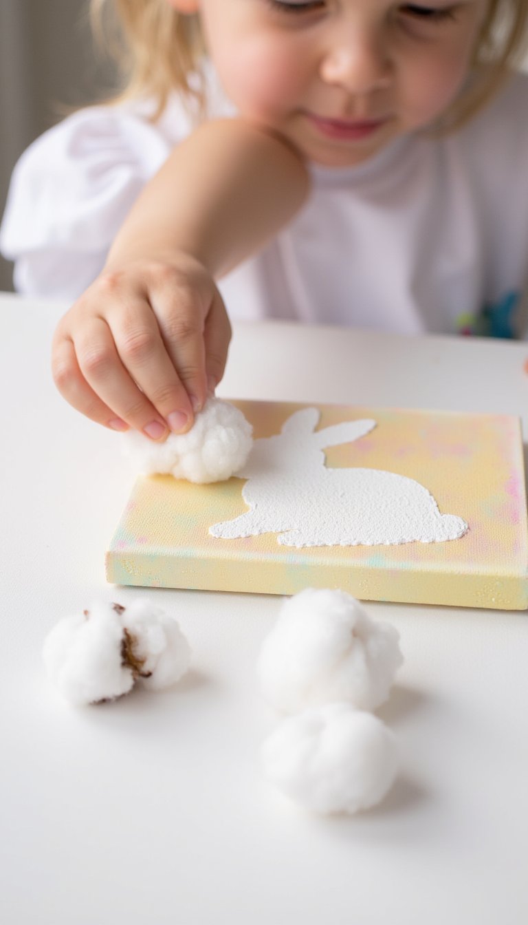 6. Cotton Ball Tail Bunny Canvas