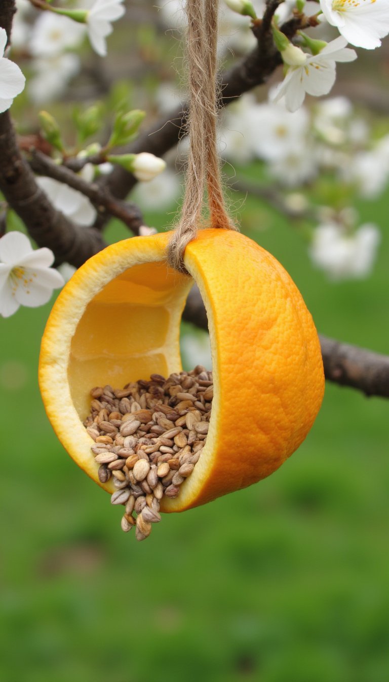 7. Citrus Peel Bird Feeders