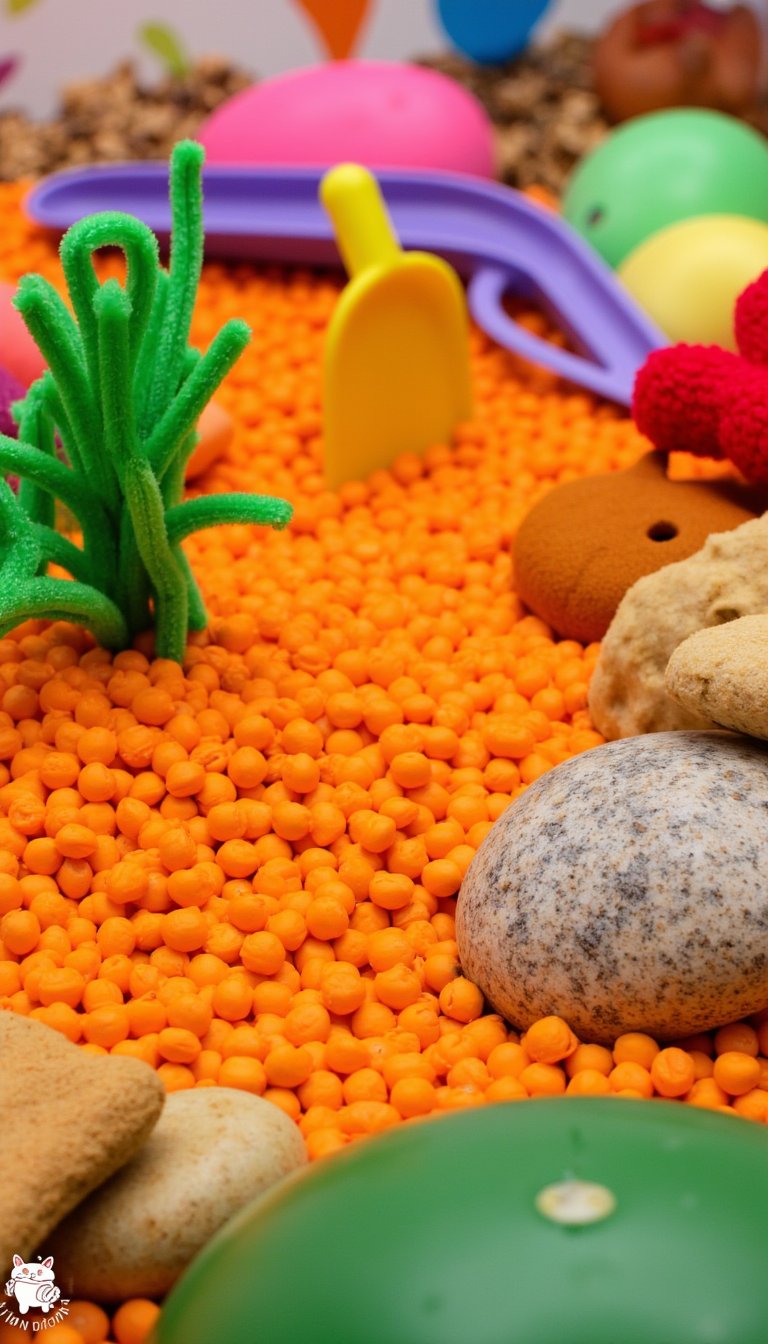 3. Chickpea "Carrot Patch" Sensory Bin