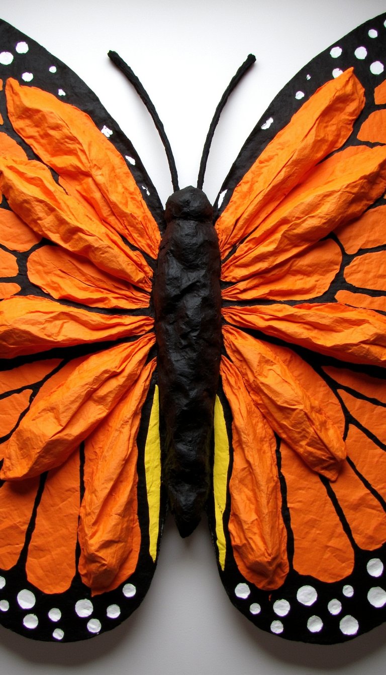 4. Giant Cardboard Monarch Wall Art