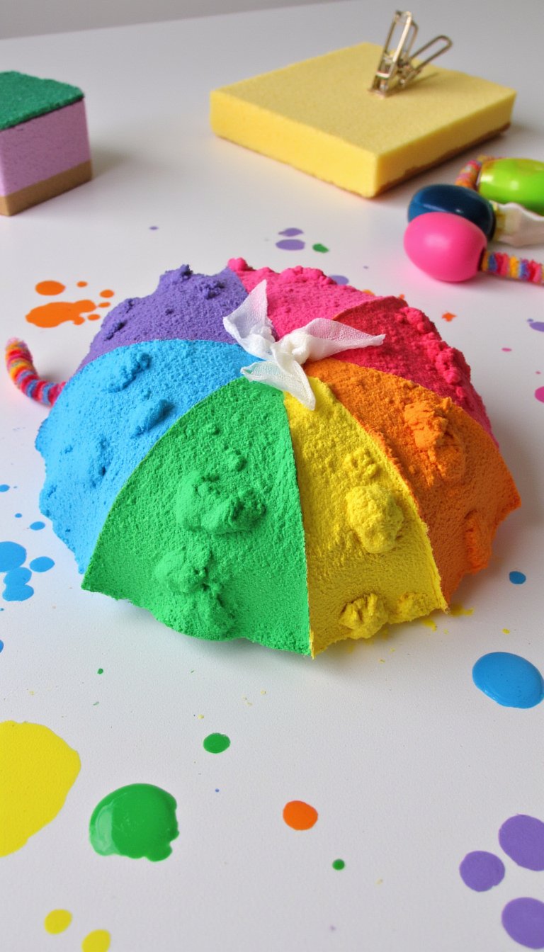 2. Sponge-Painted Umbrellas