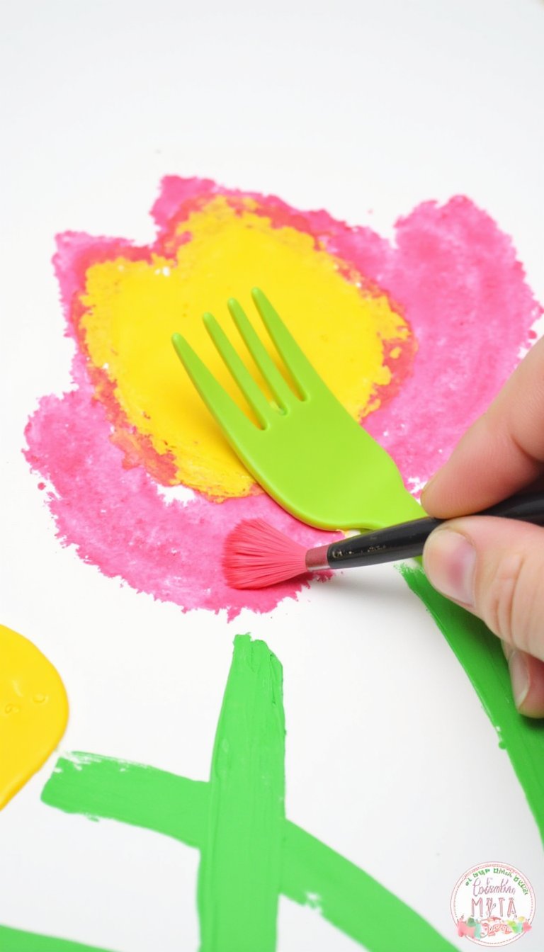 1. Fork-Tulip Painting
