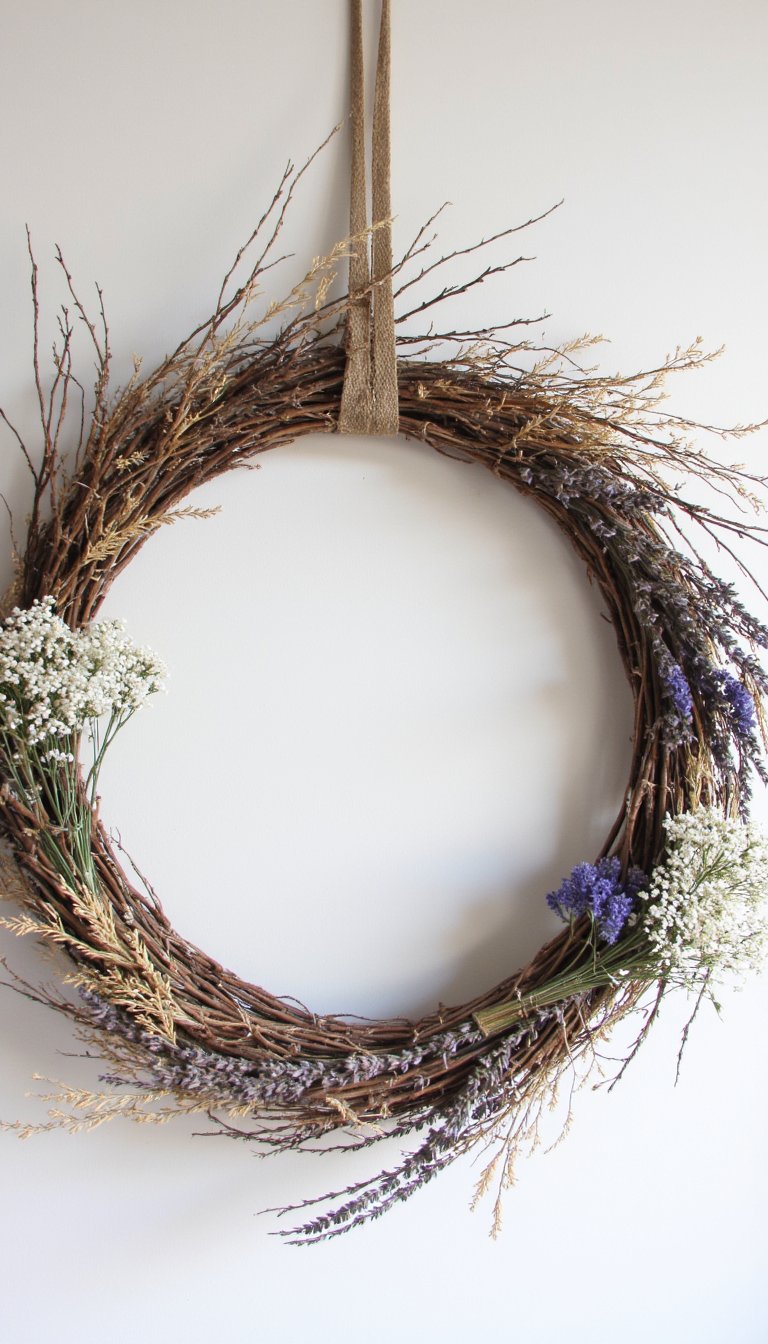 4. A Foraged Twig & Wildflower Wreath