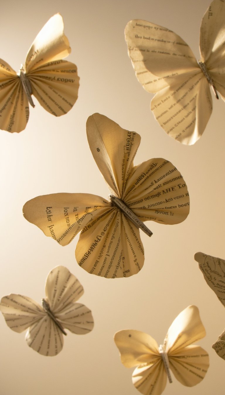 3. Old Book Page Butterflies (Literary & Chic)