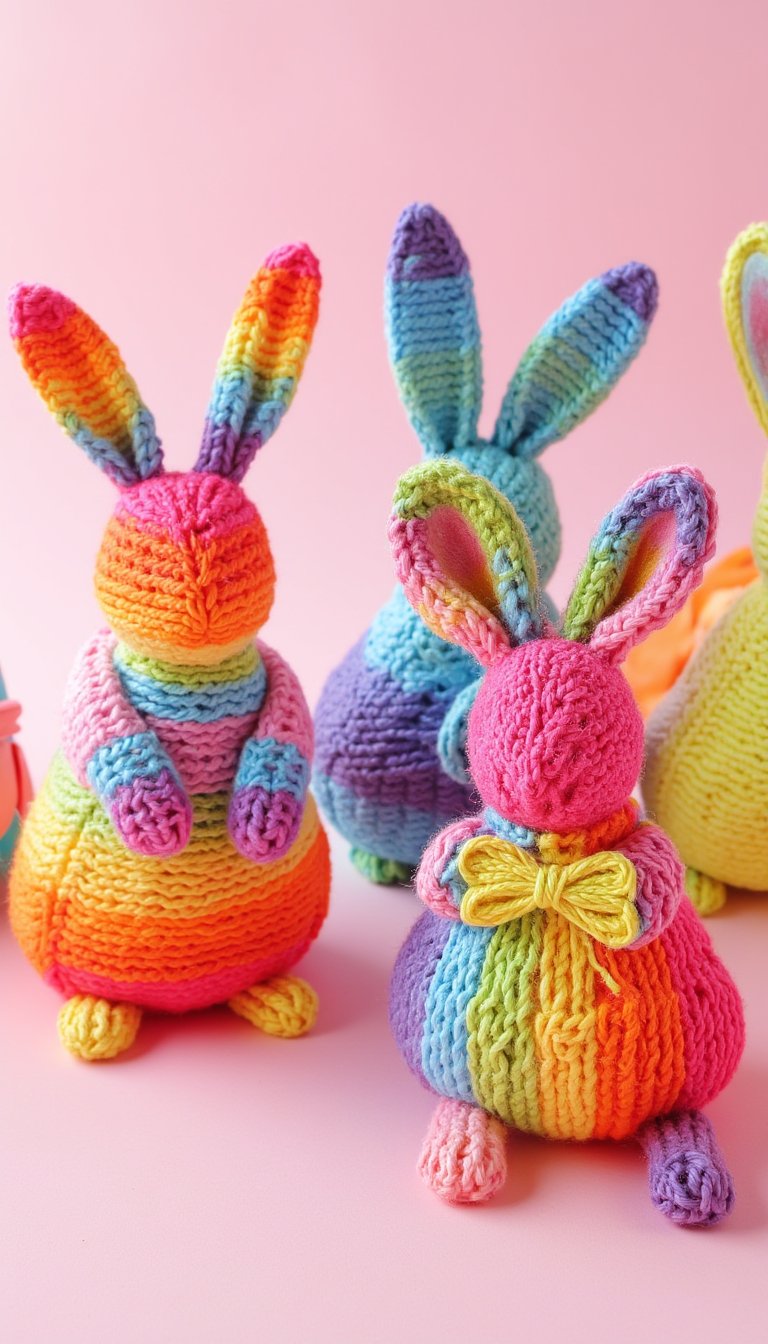 15. Yarn-Wrapped Bunny Shapes