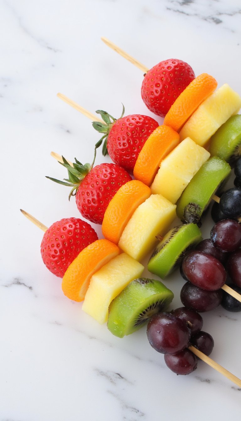 21. Rainbow Fruit Skewers