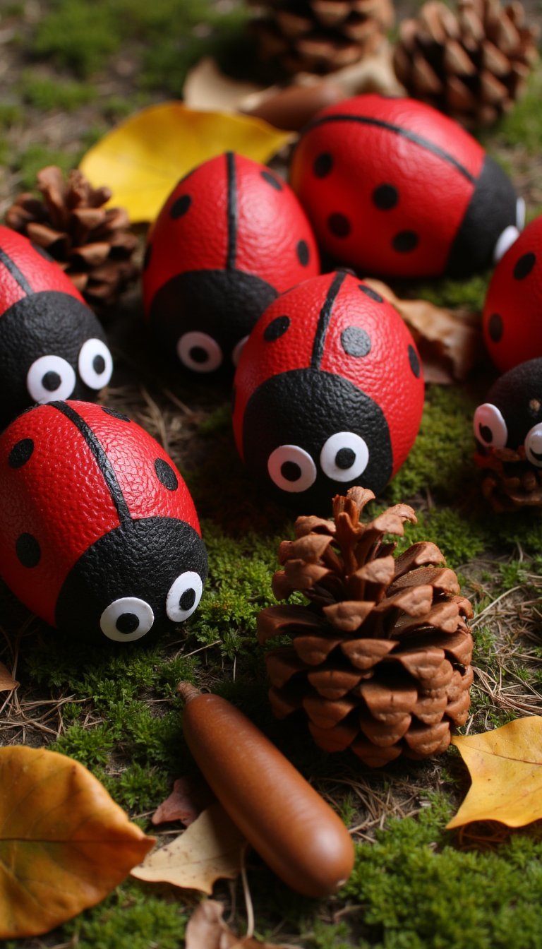 10. Pine Cone Ladybugs