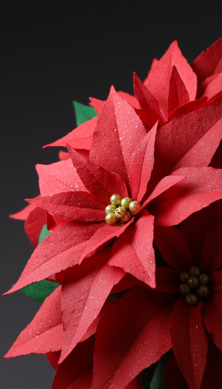 16. Frosted Paper Winter Poinsettias