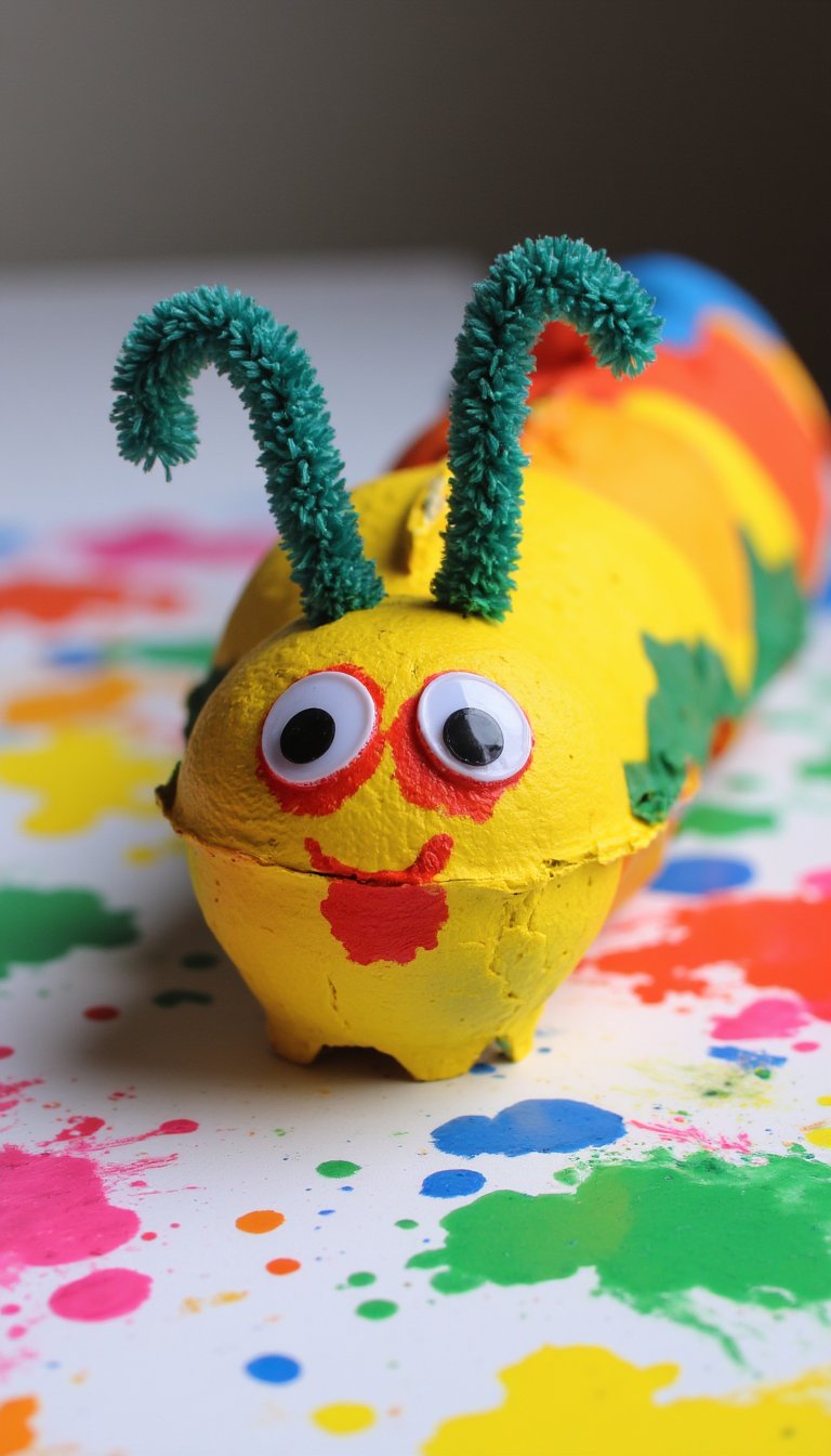 21. Egg Carton Caterpillars