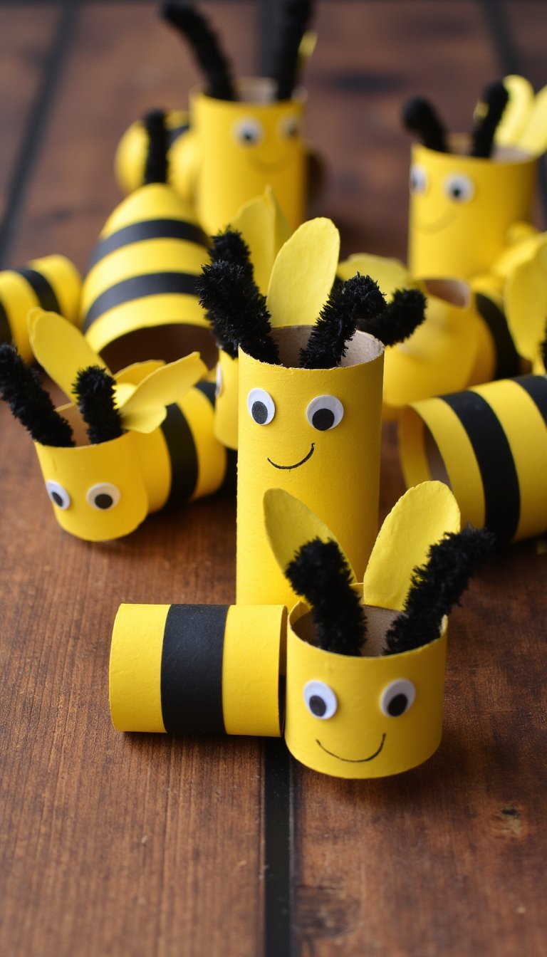 1. Toilet Paper Roll Bumble Bees