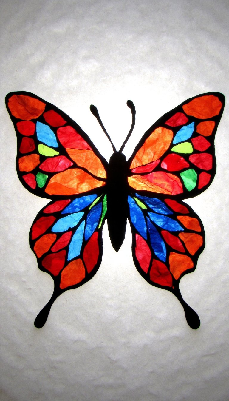 16. Tissue Paper Stained Glass Butterfly