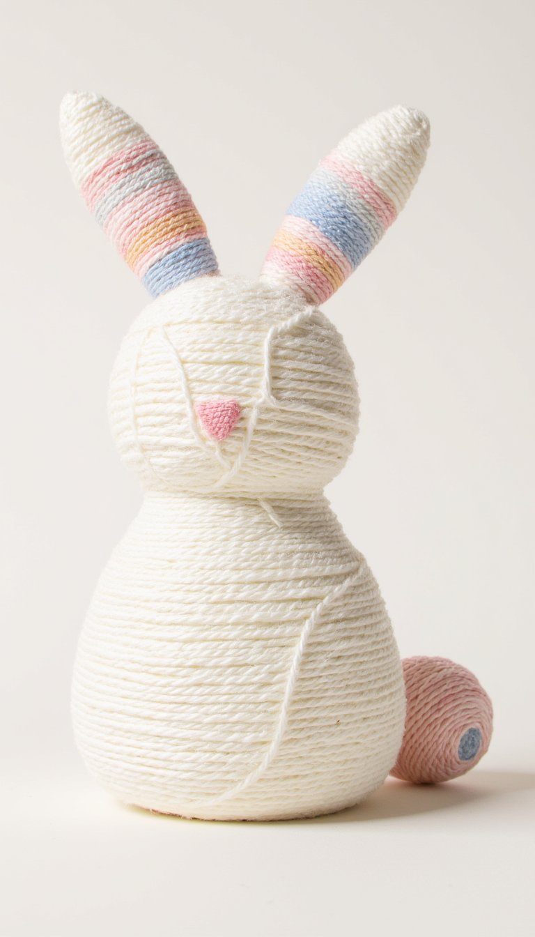 16. Yarn-Wrapped Bunny Shapes