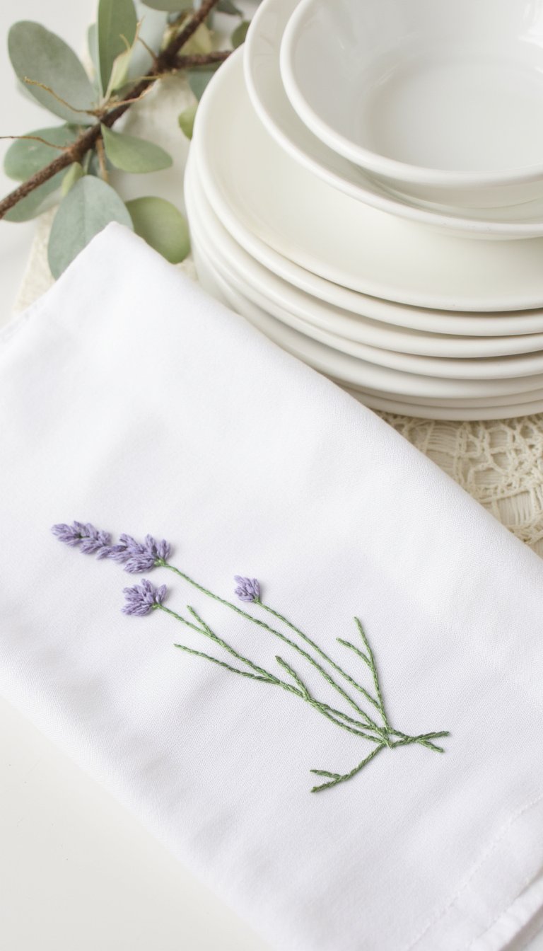 3. Embroidered Botanical Linens