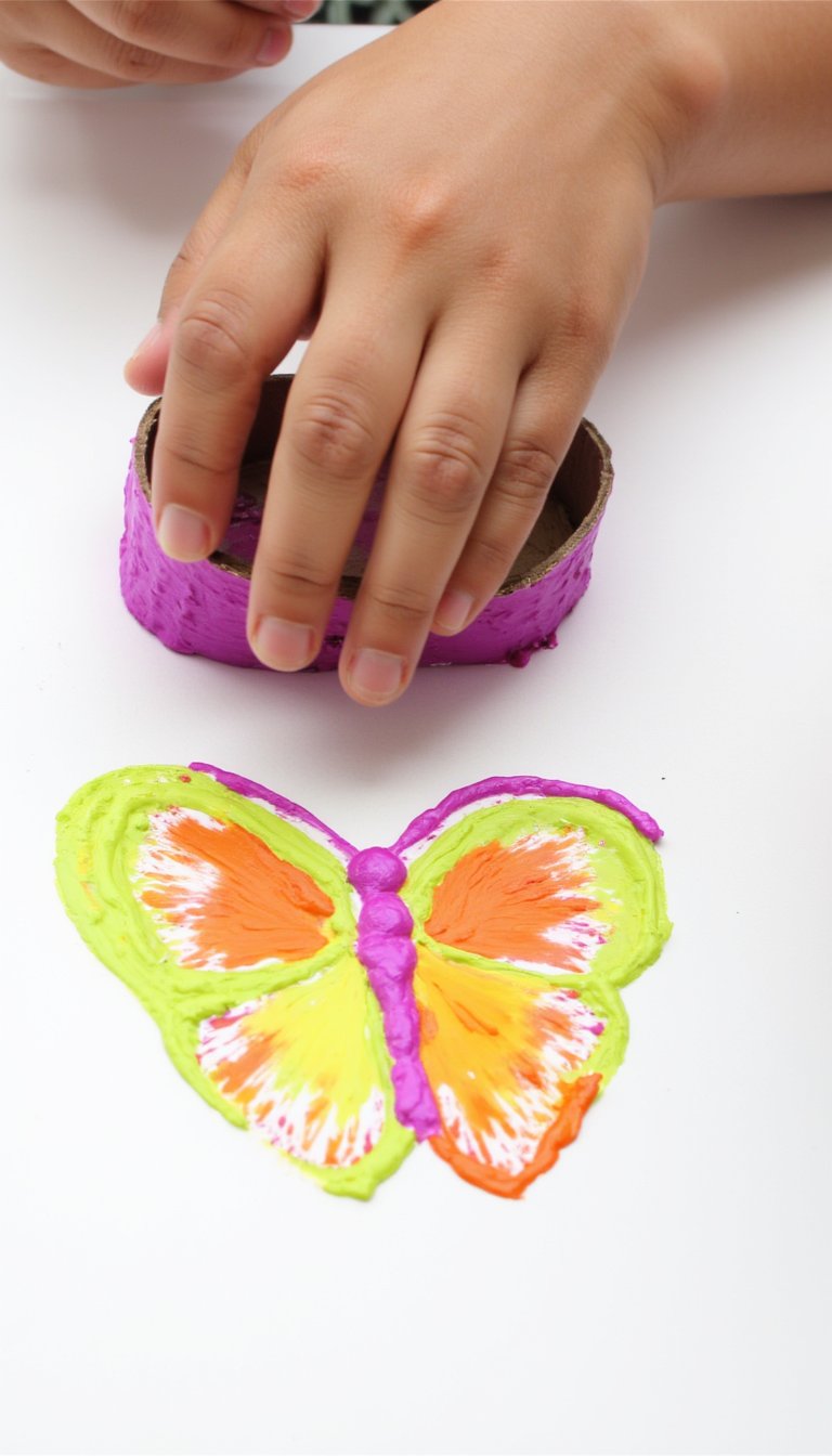 4. Toilet Paper Roll Stamp Butterflies
