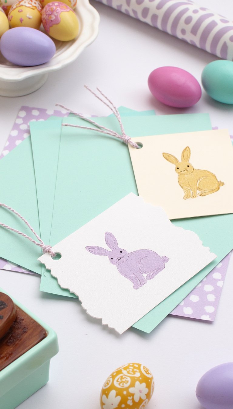 8. Hand-Stamped Easter Gift Tags & Cards