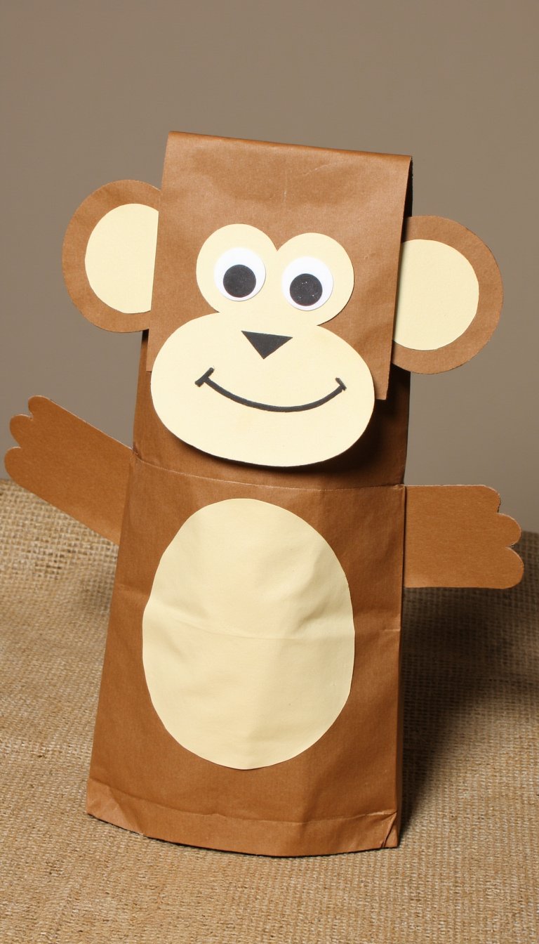 8. Paper Bag Monkey Puppet