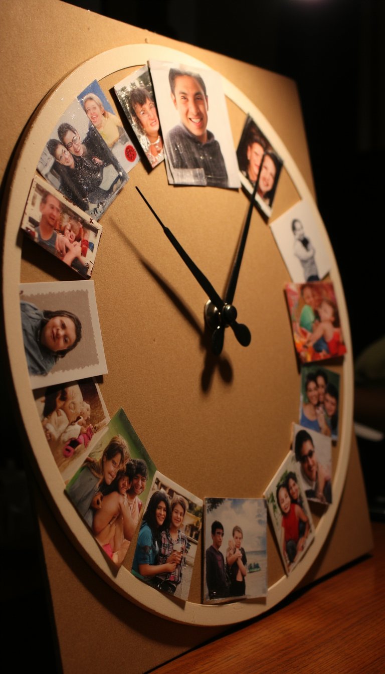 7. A Memory-Filled Photo Collage Clock