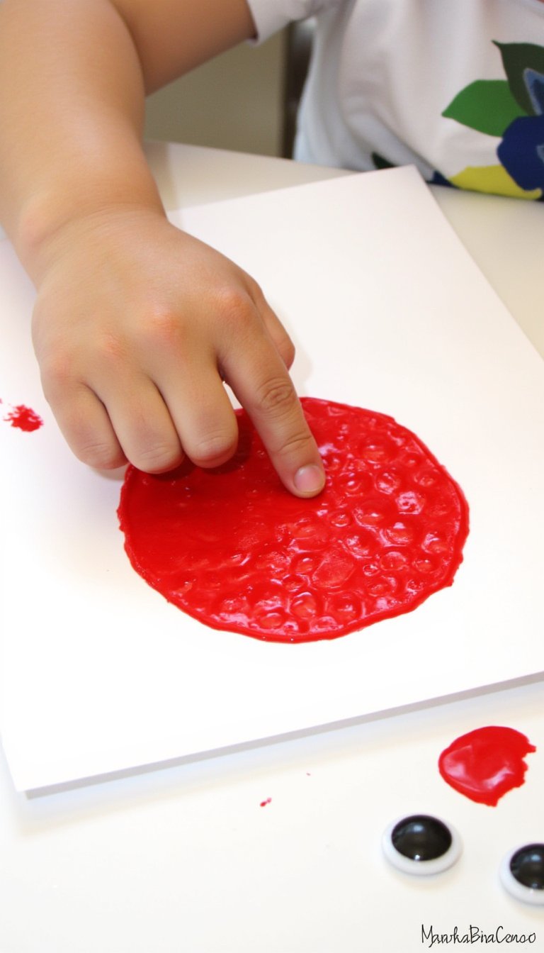 5. Bubble Wrap Printed Ladybugs