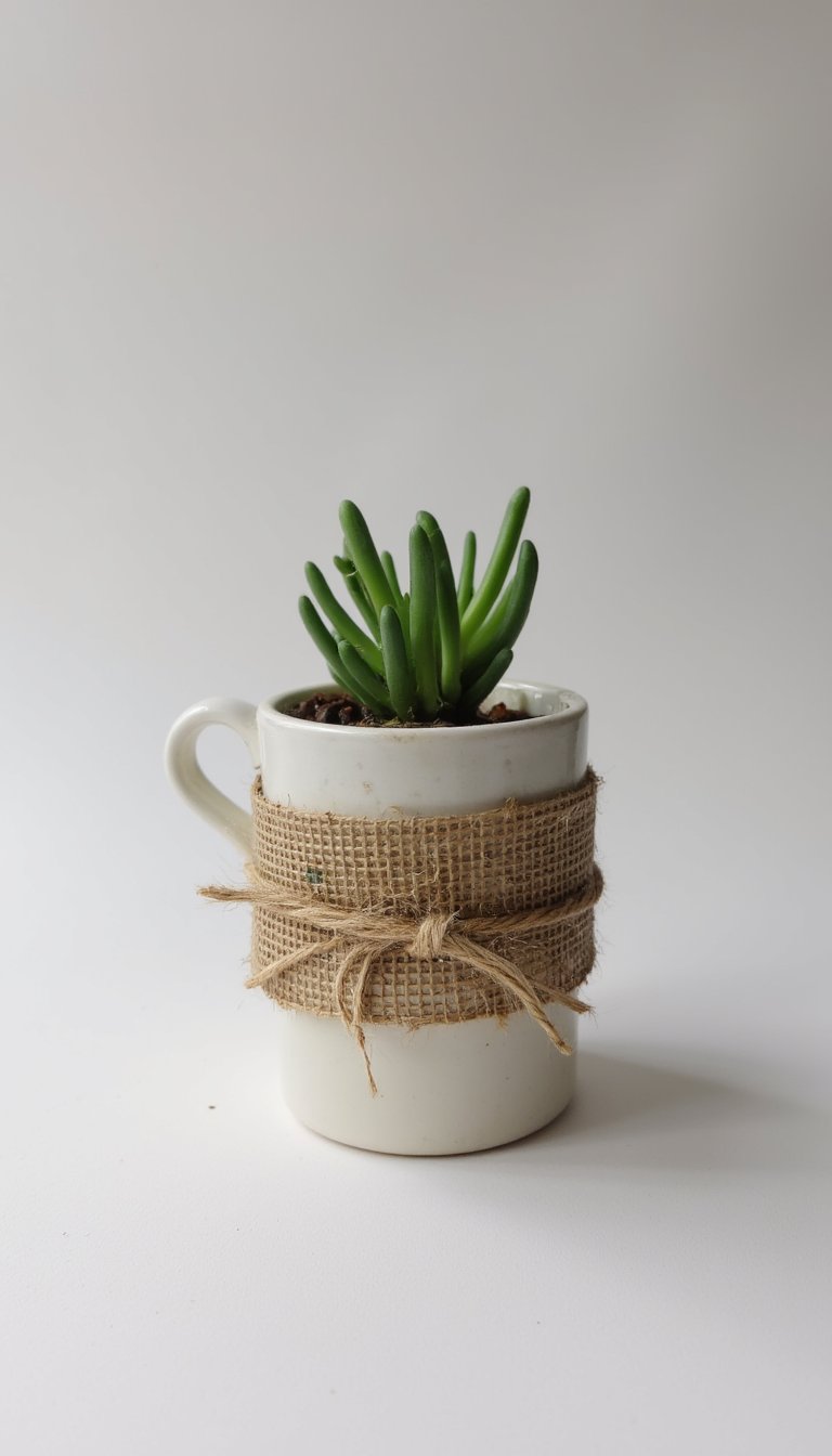 8. A Succulent or Herb in a Upcycled Pot