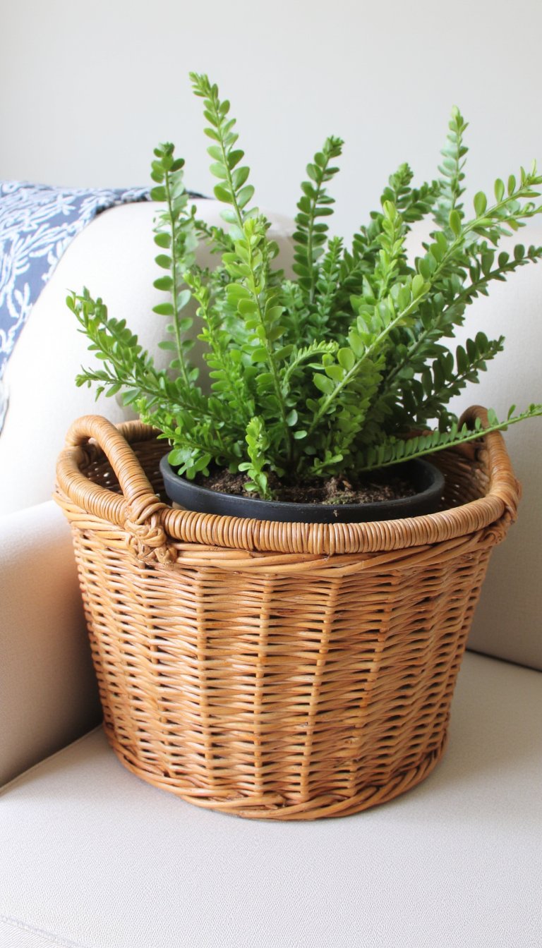 2. A Wicker or Rattan Magazine Basket