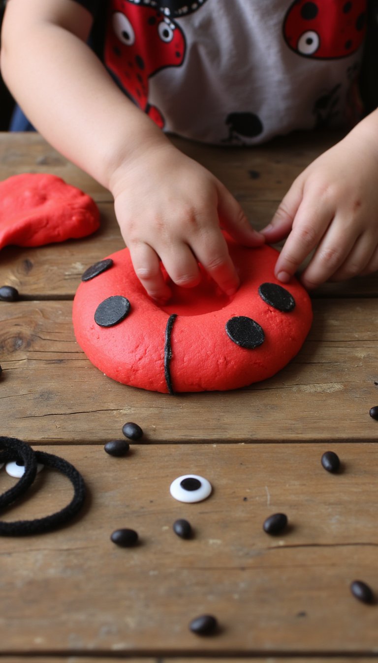 9. Play Dough Ladybug Invitation