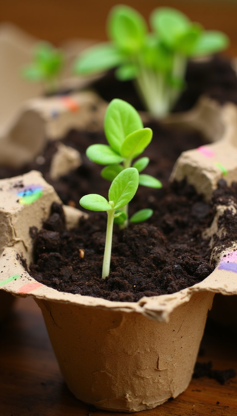 8. Egg Carton Seed Starters