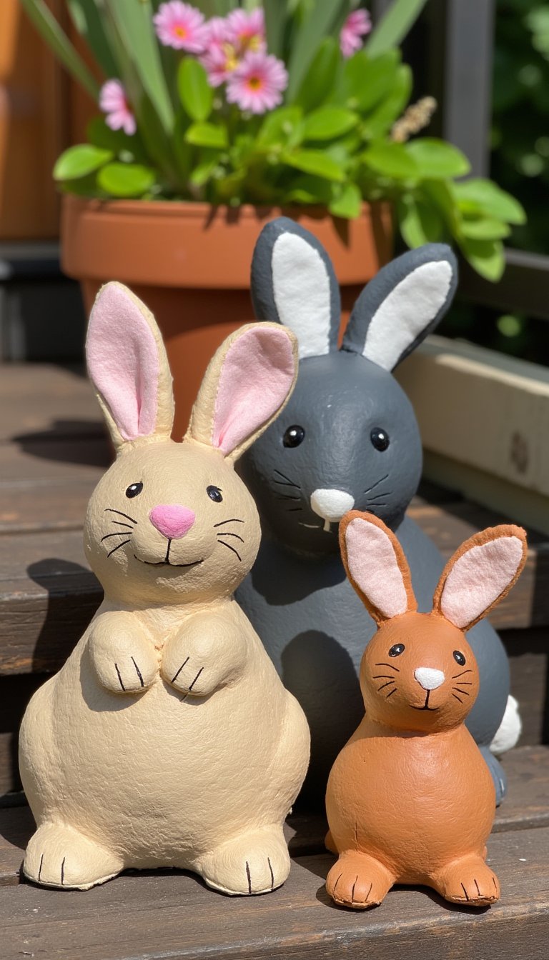 25. Painted Terra Cotta Pot Bunnies