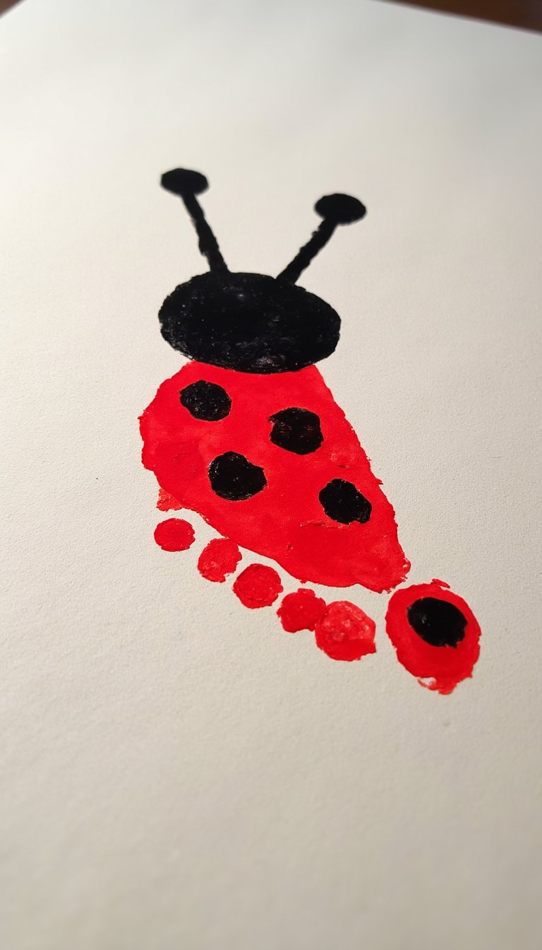 11. Ladybug Footprint Art