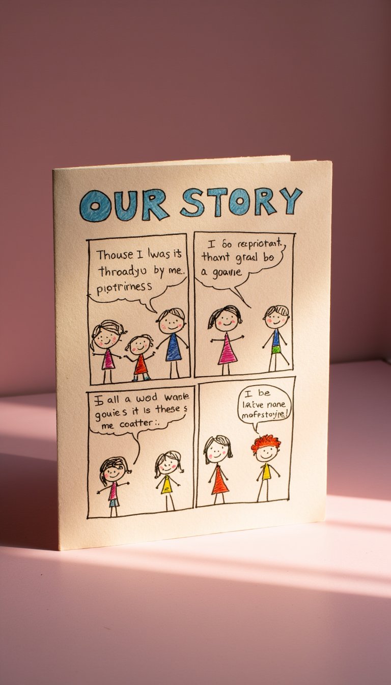 12. Comic Strip “Our Story” Card